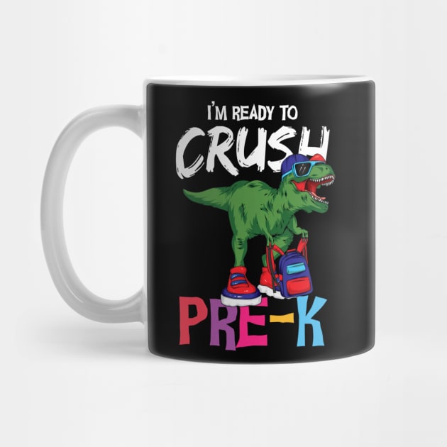 I'm ready to crush pre k t-rex backpack cool back to school pre kindergarten gift by BadDesignCo